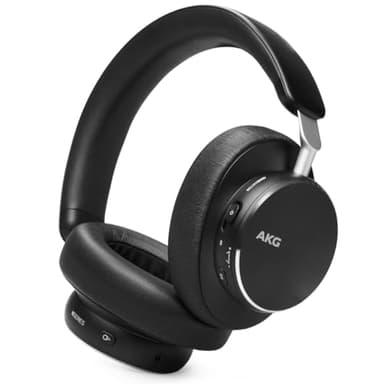 AKG N9 Hybrid Over-Ear Kopfhörer – Kabeloser kristallklarer Sound, True Adaptive Noise Cancelling, Zoom-zertifizierte Anrufqualität, 100h Akkulaufzeit, Bluetooth, USB-C, schwarz