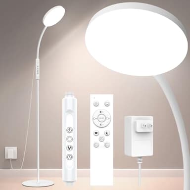 Mojimdo 20000 Lux Tageslichtlampe - Flexible, dimmbare LED Lichttherapielampe mit 5 Farben, 10 Helligkeitsstufen und Timer - Ideal für Schlafzimmer, Wohnzimmer und Büro (Weiß)
