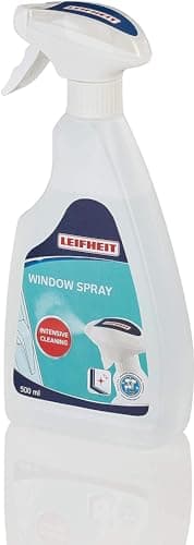 Leifheit Glasreiniger, Fensterreiniger, 500ml Fensterputzmittel für streifenfreie Reinigung von Fenstern und Spiegeln, praktisch nachfüllbare Sprühflasche, ideale Ergänzung zum Fenstersauger