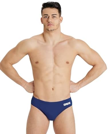 Arena Herren Men's Team Swim Briefs Solid Badehosen Slip, Navy-White, 6 EU