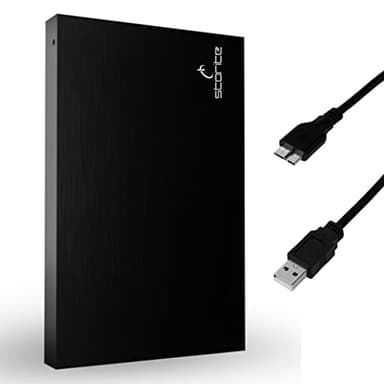 Storite Externe tragbare Festplatte 500GB mit USB 3.0, externer Backup-Speicher, schnelle Datenübertragung, geeignet für PC, Mac, Windows, Gaming, Laptop und Desktop (schwarz)