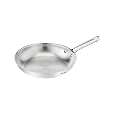 Tefal Duetto On Bratpfanne 20 cm, unversiegelt, dicker Wärmediffusionsboden, Komfort-Griff, langlebig, für alle Herdarten geeignet, Edelstahl, B8660234