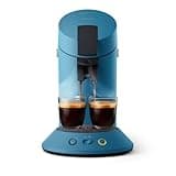 Senseo Original Plus Kaffeepadsmaschine, Kaffeestärkeauswahl, Coffee Boost Technologie, Recycling-Kunststoff, Blau Pavone (CSA210/00)