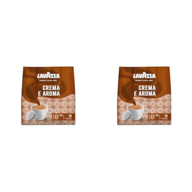 Lavazza Crema E Aroma, cremiger und aromatischer Geschmack, mittlere Röstung,18 Pads (Packung mit 2)