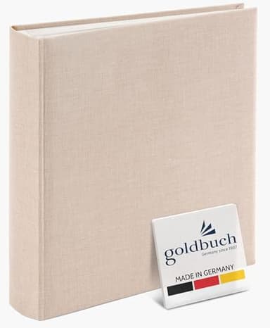 goldbuch 31605 Fotoalbum Summertime Trend 2, Fotobuch mit 100 weißen Seiten mit Pergamin Trennblätter, Foto Album mit Leinen Einband, bis zu 600 Bilder, Hochwertiges Papier, Beige, 30 x 31 cm