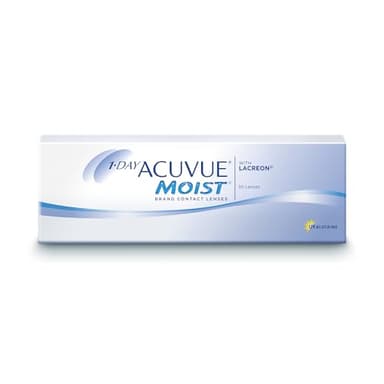 ACUVUE MOIST 1-Day Tageskontaktlinsen für empfindliche Augen & Allergiker – Tageskontaktlinsen mit -1.5 dpt und BC 8.5 – UV Schutz & Komfortables Tragegefühl – 30 Linsen