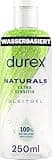Durex Naturals Extra Sensitive Gleitgel - aus 100 % natürlichen Inhaltsstoffen mit Aloe Vera-Extrakt - Gleitmittel auf Wasserbasis mit angenehmer Textur - Intim-Balance-Formel & pH-freundlich - 250 ml