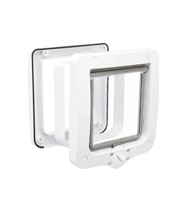 TRIXIE wasserdichte und geräuscharme Katzenklappe "4-Wege Freilauftür mit Tunnel, 20 × 22 cm, weiß"- 44231