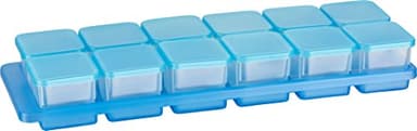 Kigima Mini-Gefrierdosen 12x0,03L Blau inkl. Halternung – Vorratsdosen mit Deckel luftdicht – Frischhaltedosen mit Deckel – Aufbewahrungsbox Küche für Mealprep & Organisation – Austrian Quality