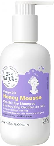 Bee Nature - Baby Shampoo Bio - Milchschorf Behandlung - Tränenfrei - 99.3% Natürlich - Honig Mousse - Geeignet für Neugeborene, Kinder, Erwachsene mit Trockener, Empfindlicher, Ekzem Kopfhaut - 200ml