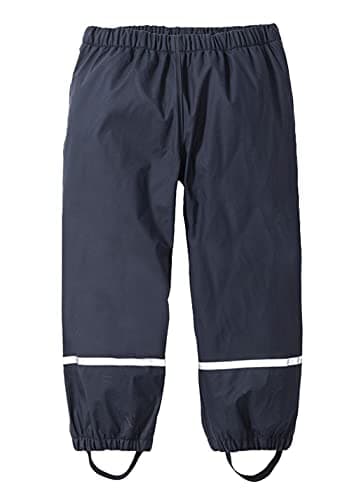 Machbaby Unisex-Kinder Jungen Mädchen Warme Regenhose wasserdichte Winddicht Buddelhose Atmungsaktive Matschhose mit Fleecefutter(Navy,122-128)