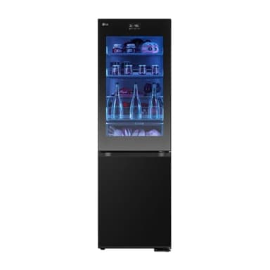 LG GBG7190CEV, Klasse C, 349 L, Kühl-Gefrierkombination mit Instaview und LED, Touch LCD Display, einstellbarem Farbwechsel, Total NoFrost, DoorCooling+, 59.5 x 67.6 x 186cm ꟷ Essence Black Steel