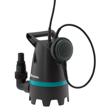 Gardena Schmutzwasser-Tauchpumpe 10.500 Basic: Elektrische Tauchpumpe mit Fördermenge 10.500 l/hEinstellbarer Schwimmerschalter mit Dauerlauffunktion (9008-47), Schwarz