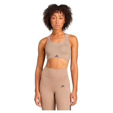 adidas Women's TLRD Impact Training High Support BH Chalky Brown S (A-B)