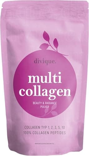 Divique Kollagen Pulver [500g] - Premium Collagen Complex Typ 1, 2, 3, 5, 10-100% Kollagen Hydrolysat Peptide - 10.000 mg Collagen pro Tag - geschmacksneutral, wasserlöslich, ohne Zusatzstoffe
