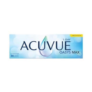 ACUVUE OASYS MAX 1-Day MULTIFOCAL Tageskontaktlinsen – 30 Gleitsichtlinsen für den Nah-, Zwischen- und Fernbereich – Tageskontaktlinsen mit -3.50 dpt und BC 8.4 – UV Schutz & angenehmes Tragegefühl
