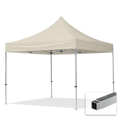 TOOLPORT Faltpavillon Faltzelt Pavillon 3x3m ohne Seitenteile 32mm Aluminium Partyzelt 700N Creme