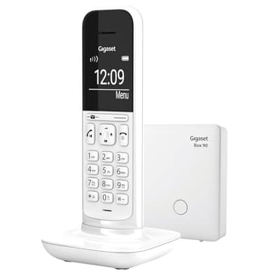 Gigaset CL390 - Schnurloses Design DECT-Telefon - Freisprechfunktion- 2 Akustik-Profile, Grafik Display, leichte Bedienung mit intuitiver Menüführung, inkl Basisstation Box 90, weiß [Deutsche Version]