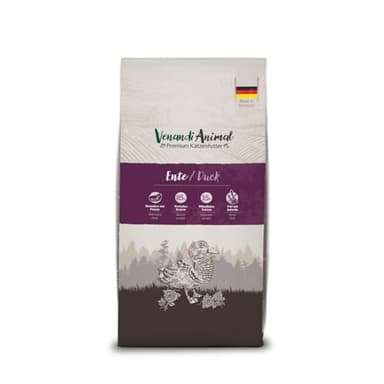 Venandi Animal – Premium Katzenfutter – Ente, mit viel frischem Geflügel, Trockenfutter, getreidefrei 1er Pack (1 x 1,5kg)