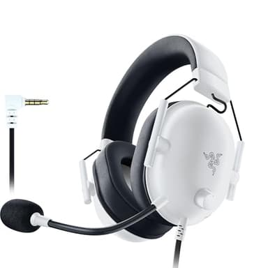 Razer BlackShark V2 X (PlayStation) - Kabelgebundenes E-Sports Headset für PlayStation 5 Konsole (250g, Nierenmikrofon, 50mm Treiber, Passive Geräuschunterdrückung, 3,5mm Klinke) Weiß