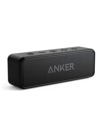 Anker SoundCore 2 Bluetooth Lautsprecher, Fantastischer Sound, Enormer Bass mit Dualen Bass-Treibern, 24h Akku, Verbesserter IPX7 Wasserschutz, Kabelloser Lautsprecher für iPhone, galaxy usw.(Schwarz)