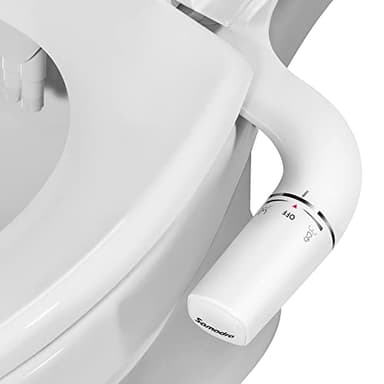 SAMODRA Bidet Einsatz Für Toilette Links,Ultra-Slim Nicht Elektrisch Bidet Aufsatz,Bedienung Links,Doppel Düsen,Po-Dusche, Acrylnitril-Butadien-Styrol