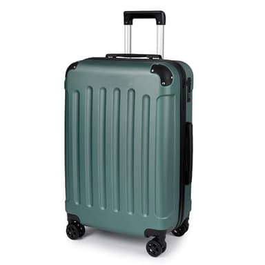 TANTOMI Koffer Mittelgroß, 24 Zoll Hartschalenkoffer, Trolley, Leichter ABS-Rollkoffer, Reisekoffer mit 4×360°-Rollen, 3-Stelliges Zahlenschloss (Helles Dunkelgrün, 65L)