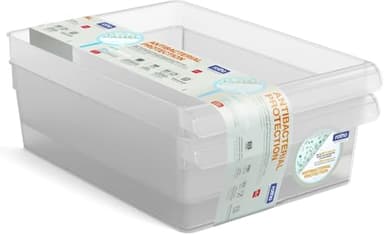 Rotho LOFT Kühlschrank Organizer 3er Set, antibakteriell, BPA-frei, transparente Aufbewahrungsboxen mit Griff, transparent, 3-teiliges Set
