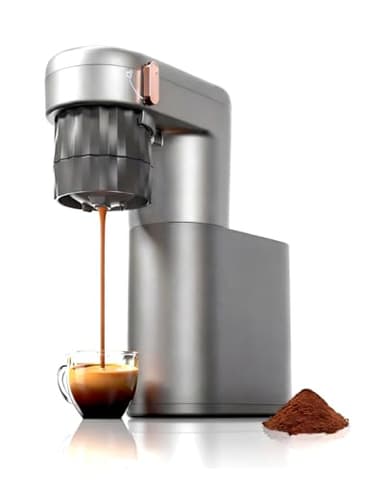 Kompakte Espressomaschine klein für kleines Apartment Küchenzeile Büro, Sofort heiß 20Bar Touchscreen einstellbarer Temperatur (85-95°C), Tragbare Akku Kaffeemaschine Reisekaffeemaschine für Camping