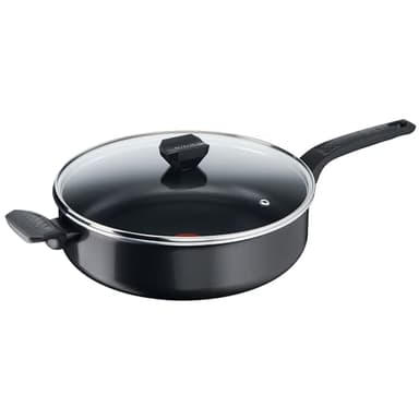 Tefal Easy Cook & Clean Schmorpfanne 28 cm, Bratpfanne mit Antihaftbeschichtung, Thermo-Signal bei idealer Brattemperatur, NICHT induktionsgeeignet, einfache Reinigung, Made in France, B5553733