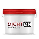 Bodenkleber 5kg - Universalkleber Teppich, PVC, CV, Linoleum, Kork, Vinylboden kleben, Parkett Kleber - lösemittelfrei, emissionsarm, Klebemittel für Fußbodenheizung © DICHTON D.80W