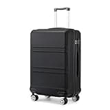 KONO Koffer Groß Leicht Hartschalenkoffer Trolley Reisekoffer mit 4 Rollen und TSA Schloss, 74x48x30cm, 94Liter, Zwillingsrollen Rollkoffer, ABS Hartschale (Schwarz, XL)