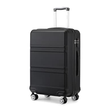 KONO Handgepäck Koffer Trolleys Leicht Hartschalenkoffer Reisekoffer mit 4 Rollen und TSA Schloss, 52x38x21cm, 36Liter, Zwillingsrollen Rollkoffer, ABS Hartschale (Schwarz, M)