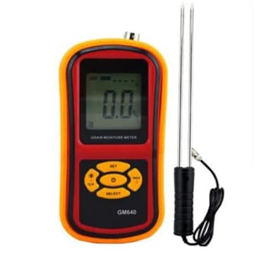 Feuchtigkeitsmesser, GM640 Digitales Getreidefeuchtigkeitsmessgerät mit Messsonde, tragbarer LCD-Tester for Mais, Weizen, Reis