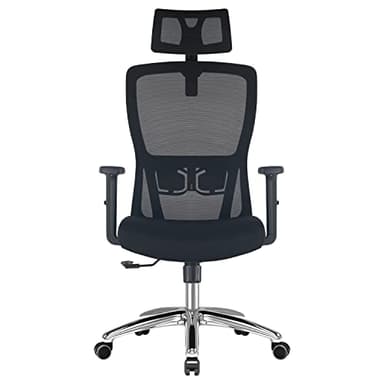 Durrafy Bürostuhl Ergonomisch, Schreibtischstuhl, Bürostuhl mit Kopfstütze, Armlehnen, Lendenwirbelstütze, Höhenverstellung, 90°-120°Schaukeln, Drehstuhl Gewichtskapazität 150KG