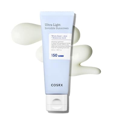 COSRX Ultra-Leichte Unsichtbare Sonnencreme LSF 50 Transparenter Sonnenschutz mit Hyaluronsäure, Kein Weißer Schleier, Nicht fettend, Starker UV-Schutz, Sonnenpflege, Koreanische Sunscreen 50 ml