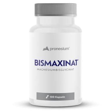 BISMAXINAT® Magnesiumbisglycinat 100 Kapseln - Aussergewöhnlich: 100% echtes Magnesiumglycinat ohne Oxid - Magnesium Rohstoff aus Deutschland - Studienbasiert Dosiert
