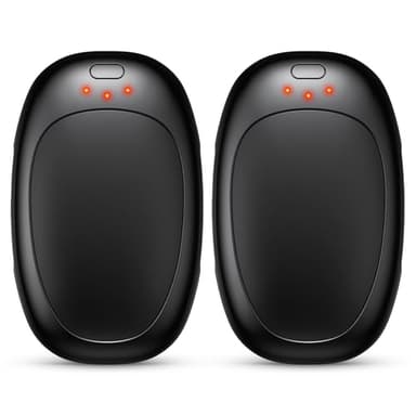 Jonwall Handwärmer Wiederaufladbar 2er-Pack, Elektrisch Wiederverwendbar USB-Handwärmer, Tragbarer Taschenwärmer mit 3 Wärmestufen, Tolles Warmes Geschenk für Männer Frauen Camping Golf (Schwarz)