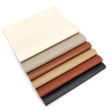KLEHOPE Lederflicken Selbstklebend, 6 Stück Leder Reparatur 20 x 30 cm, Mehrere Farben Reparaturset für Kunstleder, für Sofakissen, Autoinnenräume, Sitzlehnen, Verpackungskartons