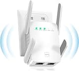 AC1200 1200 Mbit/s WLAN Verstärker mit LAN anschluss,Ultraxtended AP-Modus/Repeater-Modus, Dual-Band,2.4Ghz+5G, Abdeckung bis zu 200 m², Kompatibel mit WPS,Alexa, Alle Router, weiß
