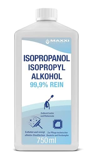 Maxxi Clean | Reines Isopropanol (99,9%) Reinigungsalkohol | 1x 750 ml Fettlöser & Lösungsmittel | Rubbing Alcohol Isopropylalkohol Alkohol-Reiniger Reinigungsalkohol