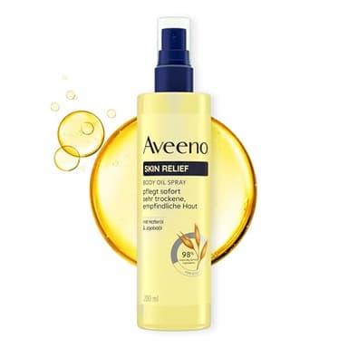 Aveeno Skin Relief Körperöl-Spray – mit Haferöl und Jojobaöl, spendet langanhaltende Feuchtigkeit, stärkt die Hautschutzbarriere und verbessert die Elastizität bei sehr trockener, empfindlicher Haut