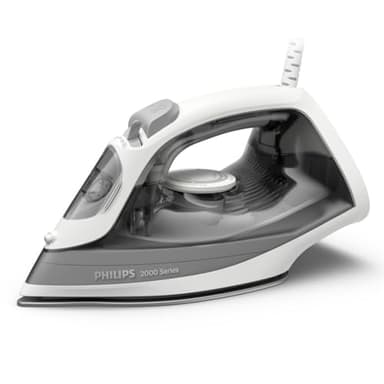 Philips 2000-Serie Dampfbügeleisen - Bis zu 25 g/min Dauerdampf. 2000W. 250 ml Wassertank. Schnelle Entknitterung. 4 Dampfstufen. Keramiksohle. Leichtes Gewicht für Leichtes Bügeln. Grau (DST2020/80)