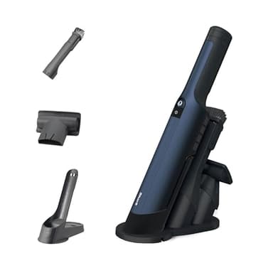 Shark WandVac 2.0 kabelloser Mini-Handstaubsauger, klein und leicht, leistungsstarker Akku-Handstaubsauger mit Staubpinsel/Fugendüse und Multi-Oberflächen-Aufsatz, Ladestation, Blau WV270EU