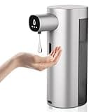 Seifenspender Automatisch, 3-Stufig Einstellbarer Automatischer Seifenspender, 10.1oz/300ml Berührungsloser Elektrischer Seifenspender mit Sensor,USB Wiederaufladbarer Seifenspender Grau für Küche Bad