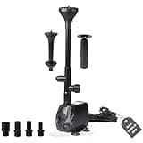 EXLECO Teichpumpe Springbrunnenpumpe Außen 2500L/H Wasserpumpe Bachlaufpumpe 45W Fontäne Pumpe Aquariumpumpe Filterpumpe Brunnen Pumpe mit 4 Düse 5M Kabel 3 Fontänenstile für Teichbecken Steingarten