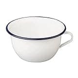 Ibili Nachttopf Blanca 2,7 l aus emailliertem Stahl in weiß/blau, 22 x 22 x 11 cm