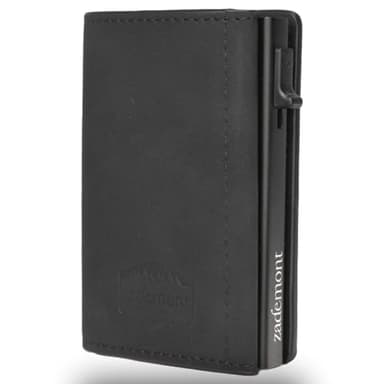 zademont Elegante Brieftasche Herren ohne Münzfach | Slim Wallet mit Kartenetui | Geldbeutel zum Verschenken (Black)