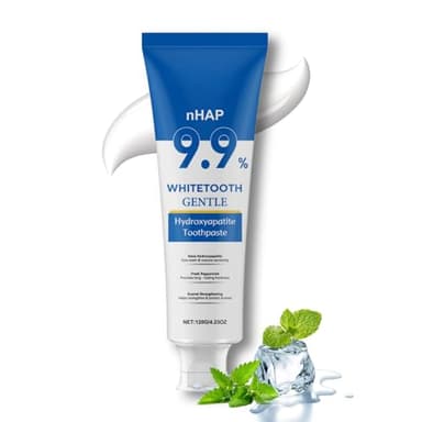9.9% Hydroxylapatit Zahnpasta zur Reparatur Zahnschmelzes und Stärkung Zähne,Fluoridfreie&Sanft Aufhellende Zahncreme,Natürliche Zahnaufhellung und Tägliche Mundpflege,Erfrischendem Minzgeschmack,1pc
