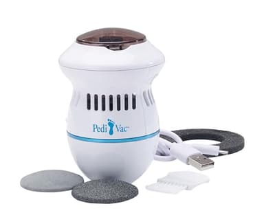 PediVac - Das Original aus dem TV - elektrischer Hornhautentferner - wiederaufladbar - Hornhauthobel - Hornhautraspel - Fußpflege - Pediküre - 2 Aufsätze [grob & fein]